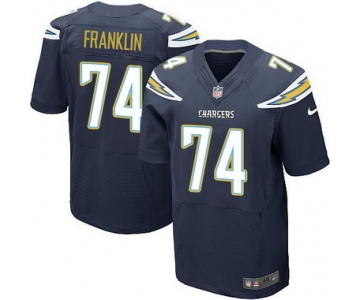 Men's San Diego Chargers #74 Orlando Franklin Navy Blue Team Color NFL Nike Elite Jersey