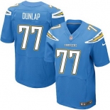 Men's San Diego Chargers #77 King Dunlap Light Blue Alternate NFL Nike Elite Jersey