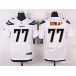 Men's San Diego Chargers #77 King Dunlap White Road NFL Nike Elite Jersey