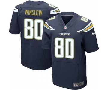 Men's San Diego Chargers #80 Kellen Winslow Navy Blue Team Color NFL Nike Elite Jersey