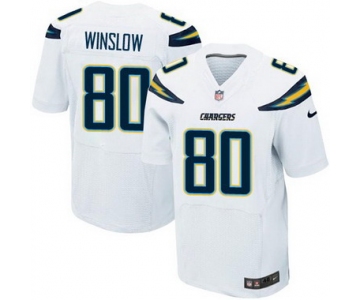 Men's San Diego Chargers #80 Kellen Winslow White Road NFL Nike Elite Jersey