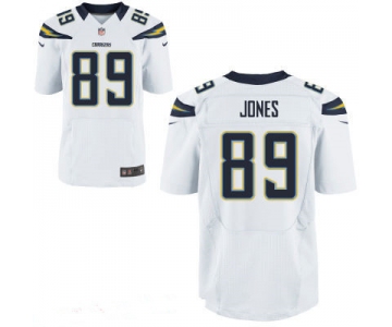 Men's San Diego Chargers #89 James Jone White Road Stitched NFL Nike Elite Jersey