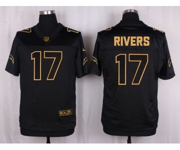 Nike Chargers #17 Philip Rivers Black Men's Stitched NFL Elite Pro Line Gold Collection Jersey