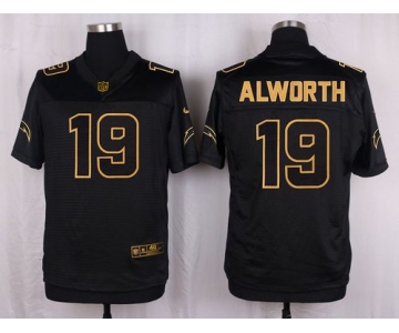 Nike Chargers #19 Lance Alworth Black Men's Stitched NFL Elite Pro Line Gold Collection Jersey