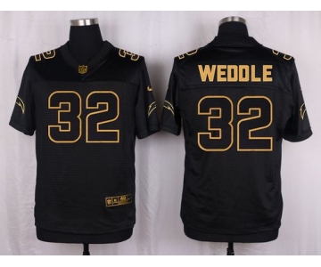 Nike Chargers #32 Eric Weddle Black Men's Stitched NFL Elite Pro Line Gold Collection Jersey