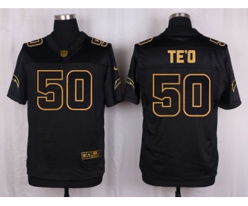 Nike Chargers #50 Manti Te'o Black Men's Stitched NFL Elite Pro Line Gold Collection Jersey