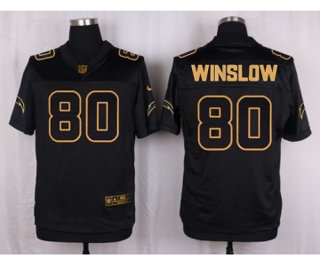 Nike Chargers #80 Kellen Winslow Black Men's Stitched NFL Elite Pro Line Gold Collection Jersey