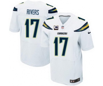 Nike San Diego Chargers #17 Philip Rivers 2013 White C Patch Elite Jersey