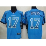 Nike San Diego Chargers #17 Philip Rivers Drift Fashion Blue Elite Jersey