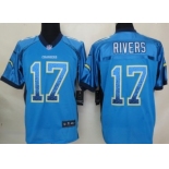 Nike San Diego Chargers #17 Philip Rivers Drift Fashion Blue Elite Jersey