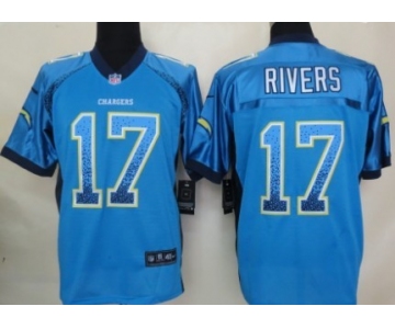 Nike San Diego Chargers #17 Philip Rivers Drift Fashion Blue Elite Jersey