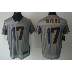 Nike San Diego Chargers #17 Philip Rivers Gray Shadow Elite Jersey