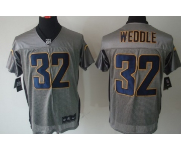 Nike San Diego Chargers #32 Eric Weddle Gray Shadow Elite Jersey