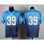 Nike San Diego Chargers #39 Danny Woodhead Light Blue/Navy Blue Fadeaway Elite Jersey