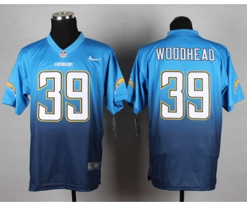 Nike San Diego Chargers #39 Danny Woodhead Light Blue/Navy Blue Fadeaway Elite Jersey