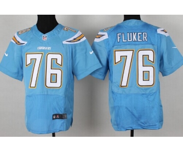 Nike San Diego Chargers #76  D. J. Fluker 2013 Light Blue Elite Jersey