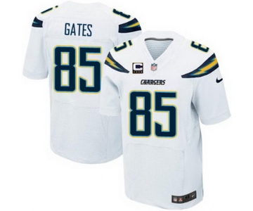 Nike San Diego Chargers #85 Antonio Gates 2013 White C Patch Elite Jersey