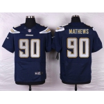 Nike San Diego Chargers #90 Ricardo Mathews Navy Blue Team Color NFL Nike Elite Jersey