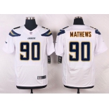 Nike San Diego Chargers #90 Ricardo Mathews White Road NFL Nike Elite Jersey