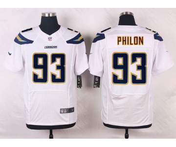 Nike San Diego Chargers #93 Darius Philon White Road NFL Nike Elite Jersey