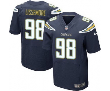 Nike San Diego Chargers #98 Sean Lissemore Navy Blue Team Color NFL Nike Elite Jersey