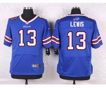 Men's Buffalo Bills #13 Dez Lewis Royal Blue Team Color NFL Nike Elite Jerse