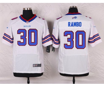 Men's Buffalo Bills #30 Bacarri Rambo White Road NFL Nike Elite Jersey