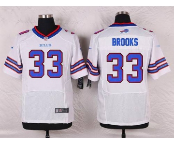 Men's Buffalo Bills #33 Ron Brooks White Road NFL Nike Elite Jersey