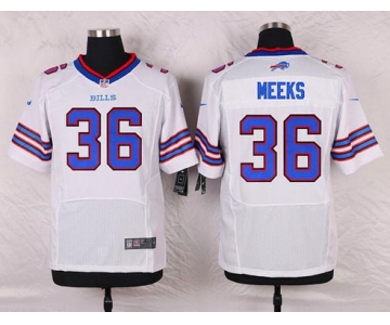 Men's Buffalo Bills #36 Jonathan Meeks White Road NFL Nike Elite Jersey