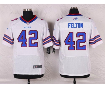 Men's Buffalo Bills #42 Jerome Felton White Road NFL Nike Elite Jersey