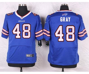 Men's Buffalo Bills #48 MarQueis Gray Royal Blue Team Color NFL Nike Elite Jersey
