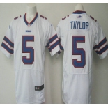 Men's Buffalo Bills #5 Tyrod Taylor White Road NFL Nike Elite Jersey