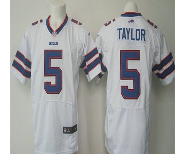 Men's Buffalo Bills #5 Tyrod Taylor White Road NFL Nike Elite Jersey