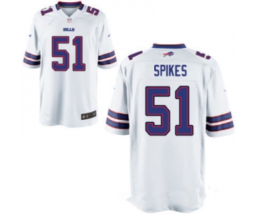 Men's Buffalo Bills #51 Brandon Spikes White Road Stitched NFL Nike Elite Jersey