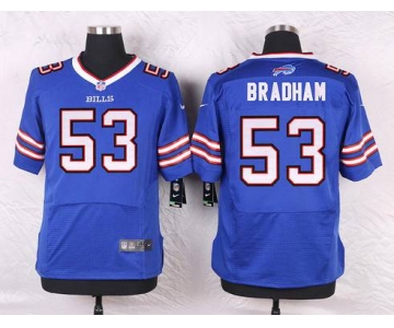 Men's Buffalo Bills #53 Nigel Bradham Royal Blue Team Color NFL Nike Elite Jersey