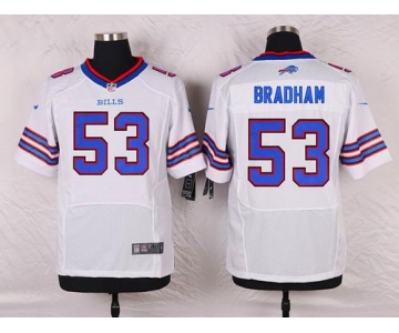 Men's Buffalo Bills #53 Nigel Bradham White Road NFL Nike Elite Jersey