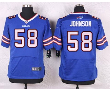 Men's Buffalo Bills #58 Randell Johnson Royal Blue Team Color NFL Nike Elite Jersey