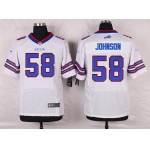 Men's Buffalo Bills #58 Randell Johnson White Road NFL Nike Elite Jersey