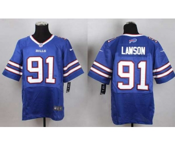 Men's Buffalo Bills #91 Manny Lawson 2013 Nike Light Blue Elite Jersey