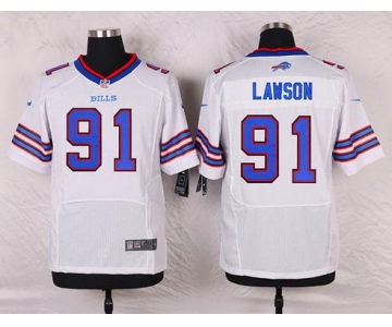 Men's Buffalo Bills #91 Manny Lawson White Road NFL Nike Elite Jersey