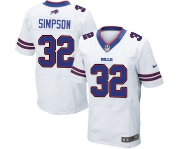 Nike Bills #32 O. J. Simpson White Men's Stitched NFL New Elite Jersey