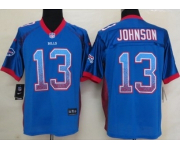 Nike Buffalo Bills #13 Steve Johnson Drift Fashion Blue Elite Jersey