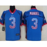 Nike Buffalo Bills #3 EJ Manuel Drift Fashion Blue Elite Jersey