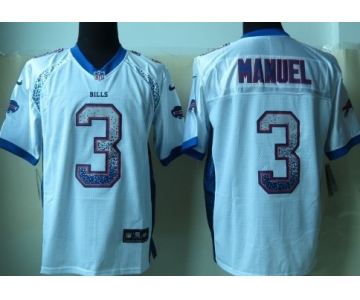 Nike Buffalo Bills #3 EJ Manuel Drift Fashion White Elite Jersey