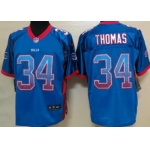 Nike Buffalo Bills #34 Thurman Thomas Drift Fashion Blue Elite Jersey