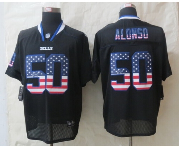 Nike Buffalo Bills #50 Kiko Alonso 2014 USA Flag Fashion Black Elite Jersey