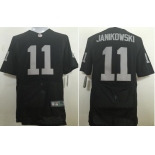 Men's Oakland Raiders #11 Sebastian Janikowski New Black Team Color Stitched NFL Nike Elite Jersey