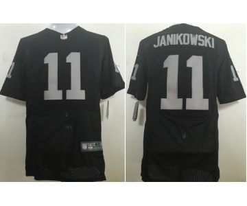 Men's Oakland Raiders #11 Sebastian Janikowski New Black Team Color Stitched NFL Nike Elite Jersey