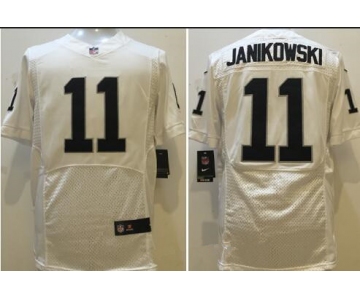 Men's Oakland Raiders #11 Sebastian Janikowski New White Road Stitched NFL Nike Elite Jersey