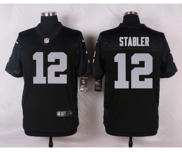 Men's Oakland Raiders #12 Kenny Stabler Black Retired Player NFL Nike Elite Jersey